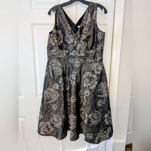 Elegant Floral Bronze Beaded Dress